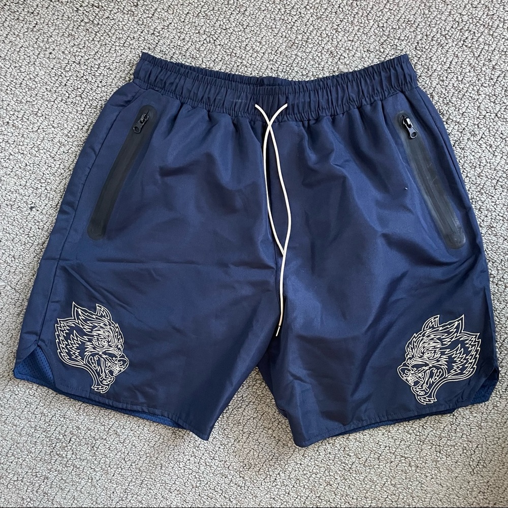 Darc Sport Fasted Track Shorts in Navy/Tan